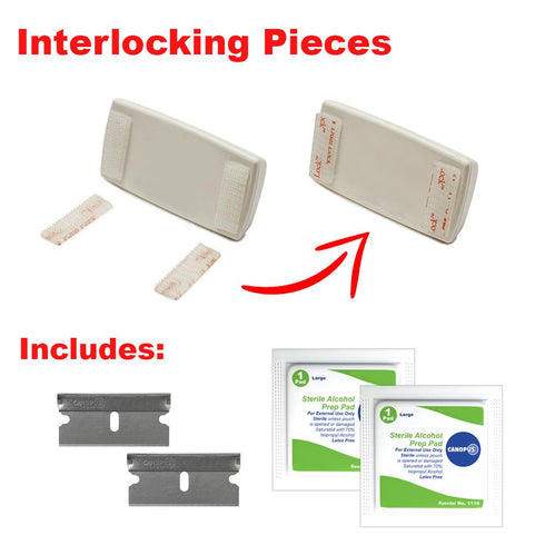 EZ Pass Mounting Strips: Adhesive Strips, Dual Lock Tape, (4 Sets - 8 pcs) with Cleaning Prep Pad (2 Pieces)